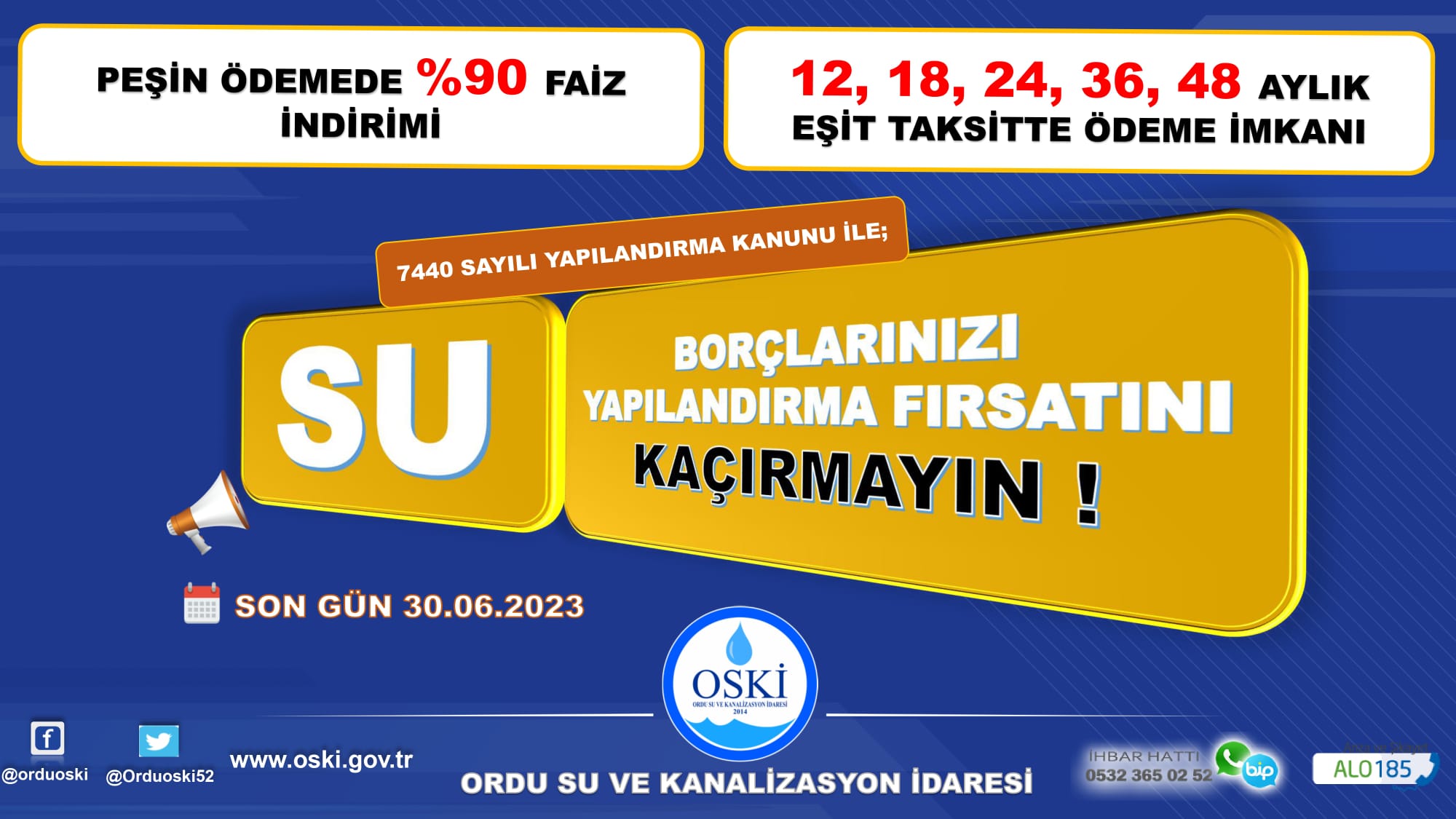 SU BORÇLARINIZDA BÜYÜK YAPILANDIRMA FIRSATINI KAÇIRMAYIN